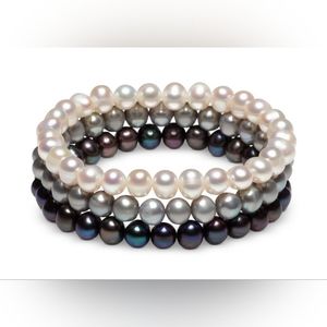 3-pc cultured fresh water pearl bracelets